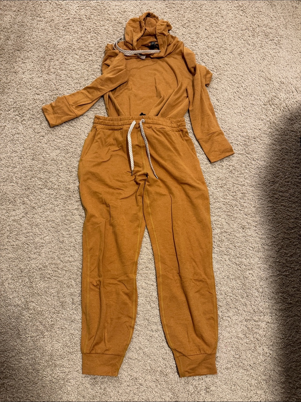 Vuori Mustard Hooded Track Jumpsuit